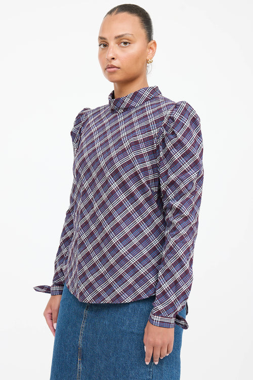 Veronica Beard Isabel Plaid Top