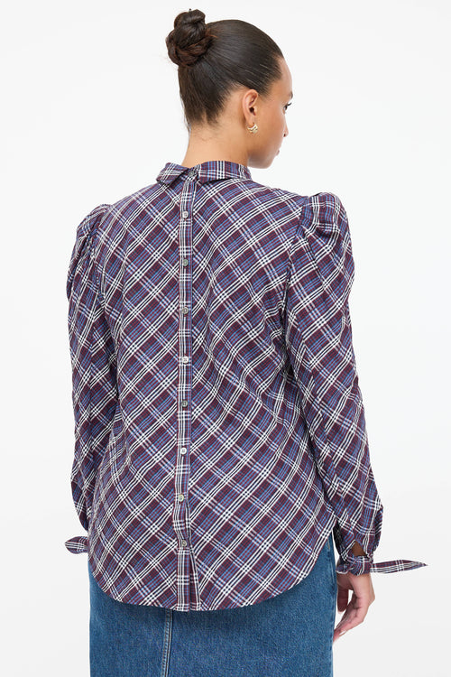 Veronica Beard Isabel Plaid Top