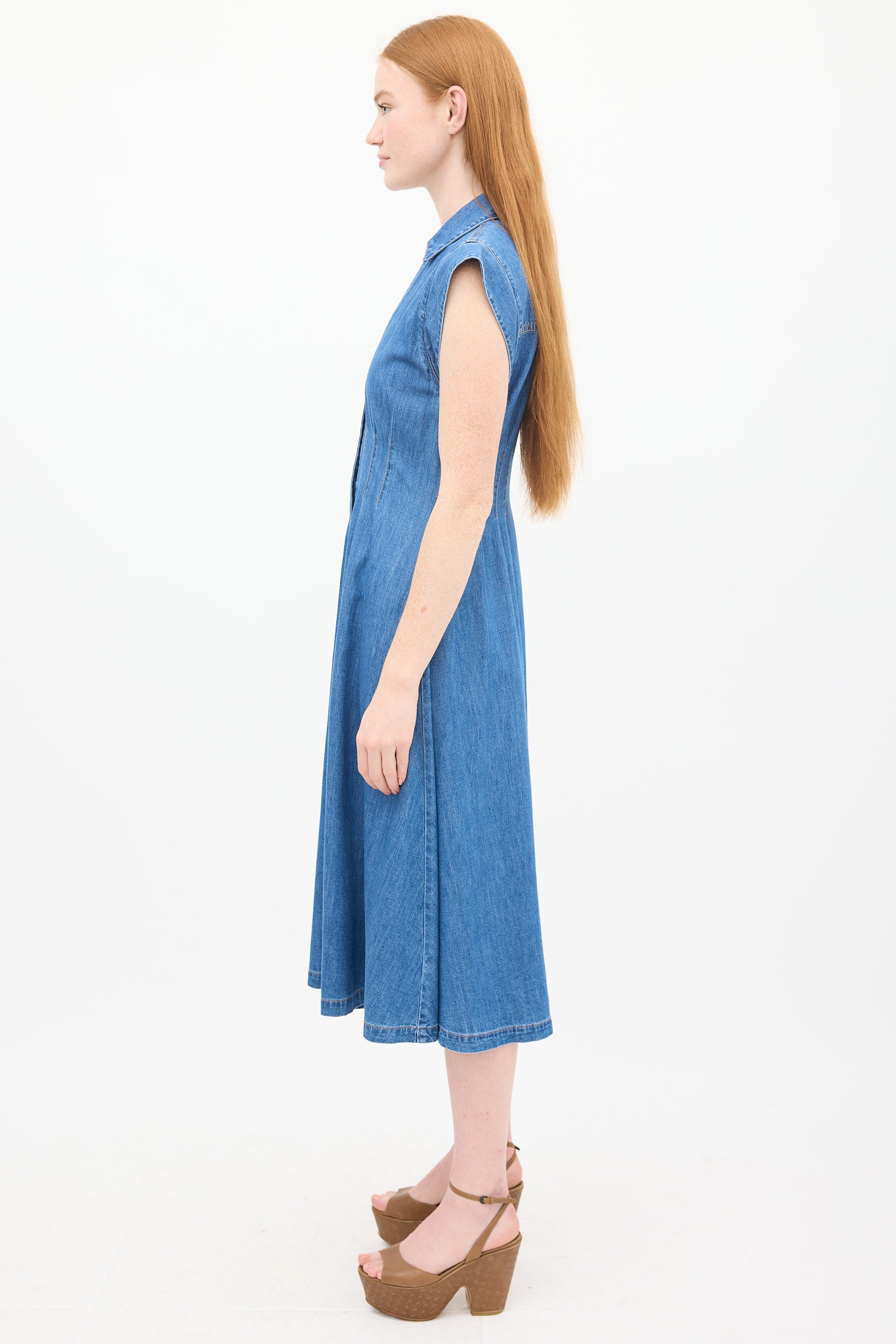 veronica beard ruben midi dress Veronica Beard, Ruben denim midi dress, Women, Blue, XL+, Dresses, Cotton