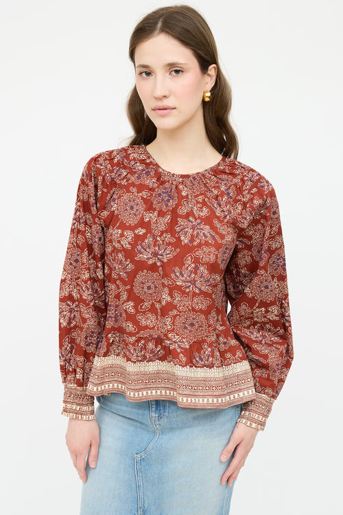 Veronica Beard Cotton Patterned Top