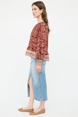 Veronica Beard Cotton Patterned Top