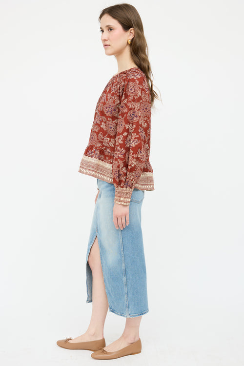 Veronica Beard Cotton Patterned Top