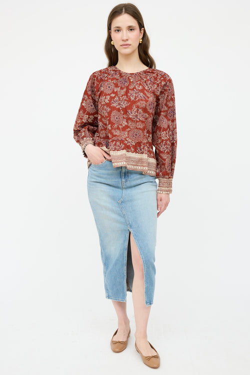 Veronica Beard Cotton Patterned Top