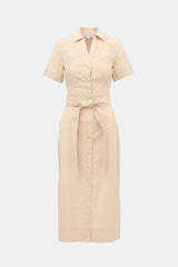Veronica Beard Sateen Belted Shirt Dress
