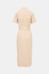 Veronica Beard Sateen Belted Shirt Dress