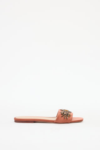 Veronica Beard Orange Satin Jewel Sandal