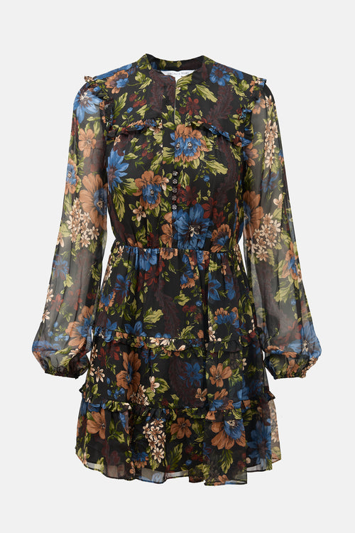 Veronica Beard Silk Floral Justine Dress