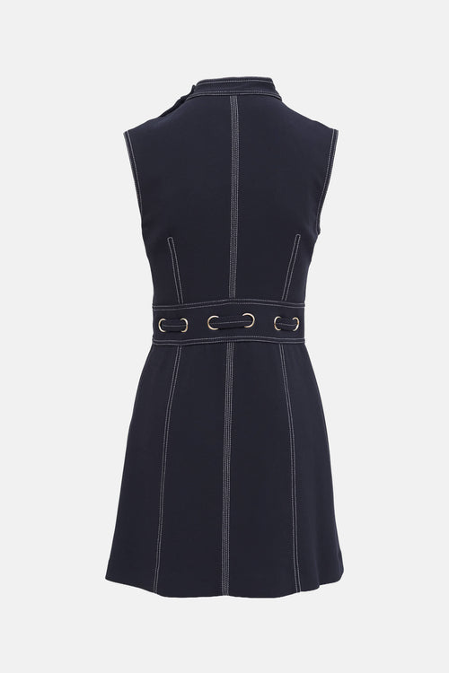 Veronica Beard Nico Contrast Stitch Dress