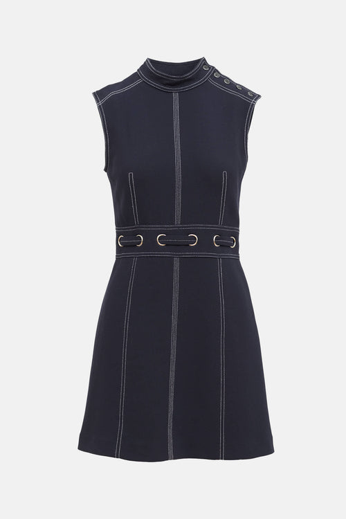 Veronica Beard Nico Contrast Stitch Dress