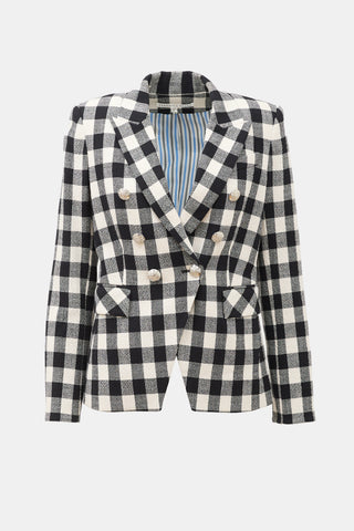 Veronica Beard Tweed Gingham Miller Blazer