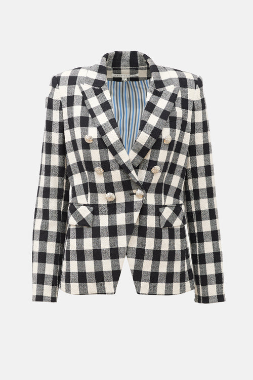 Veronica Beard Tweed Gingham Miller Blazer