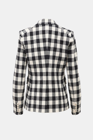 Veronica Beard Tweed Gingham Miller Blazer