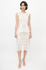 Veronica Beard White & Beige Lace Co-Ord Set