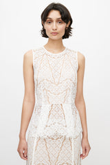 Veronica Beard White & Beige Lace Co-Ord Set