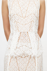 Veronica Beard White & Beige Lace Co-Ord Set
