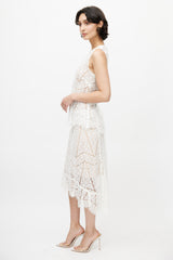 Veronica Beard White & Beige Lace Co-Ord Set