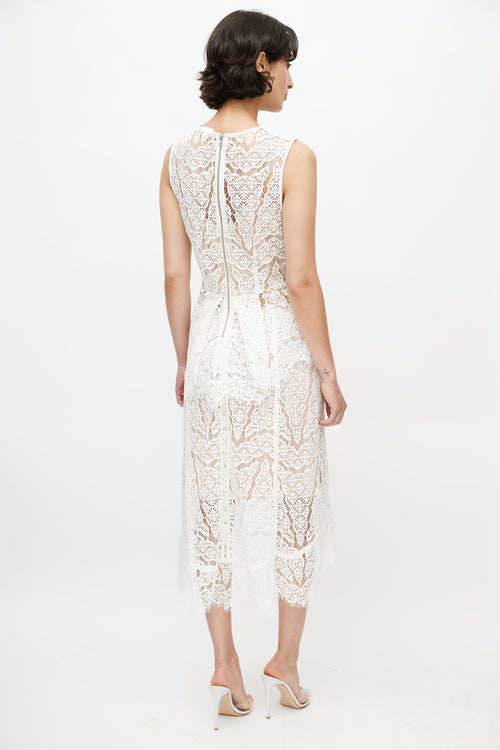 Veronica Beard White & Beige Lace Co-Ord Set