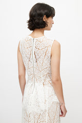Veronica Beard White & Beige Lace Co-Ord Set