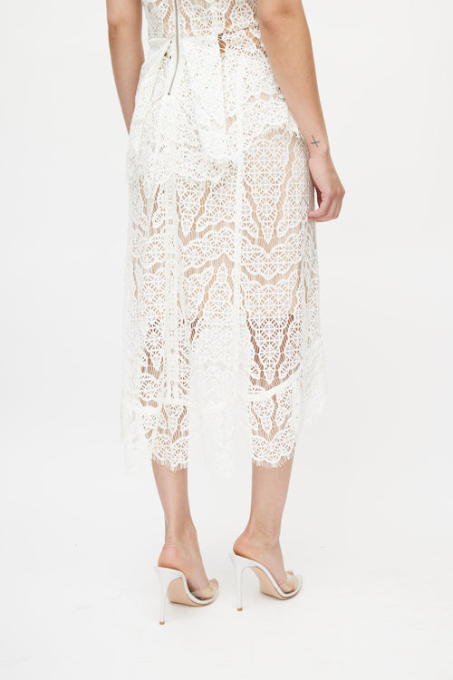 Veronica Beard White & Beige Lace Co-Ord Set