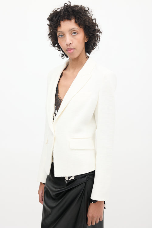 Veronica Beard White Woven Blazer