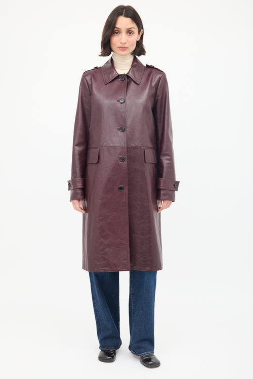 Veronica De Piante Burgundy Leather June Coat