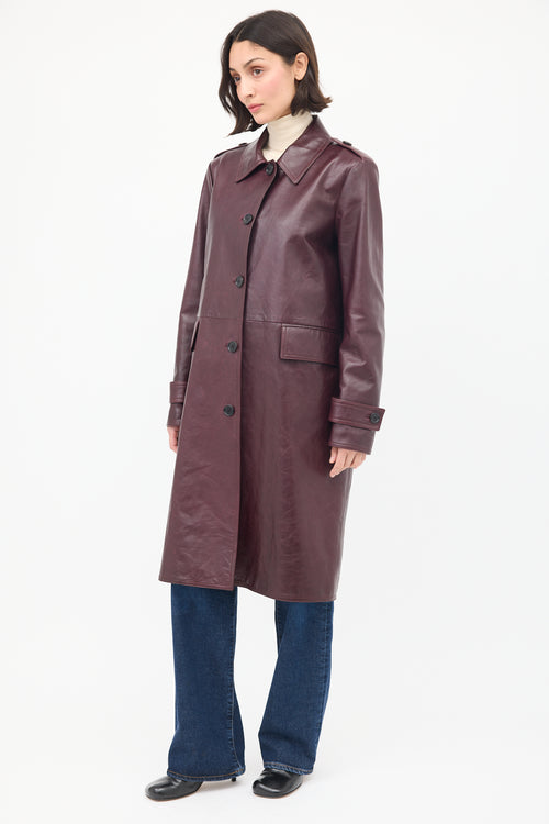 Veronica De Piante Burgundy Leather June Coat