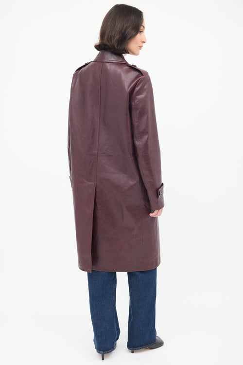 Veronica De Piante Burgundy Leather June Coat