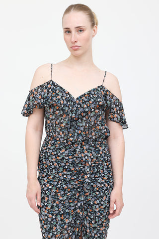 Veronica Beard Silk Floral Sleeveless Dress