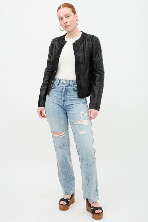 Veronica Beard Distressed Acid Wash Jean