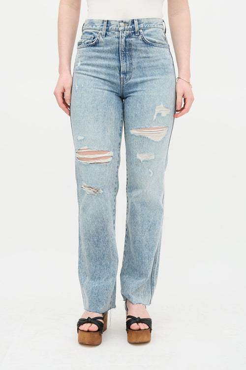 Veronica Beard Distressed Acid Wash Jean