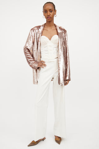 Pink Sequin Blazer