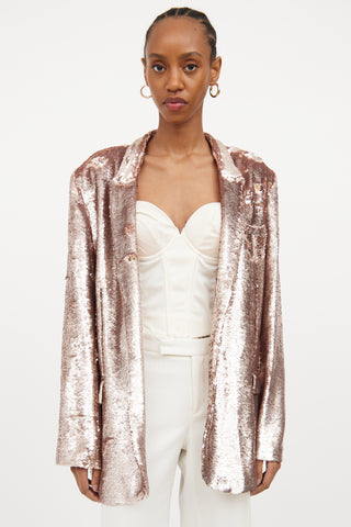 Pink Sequin Blazer