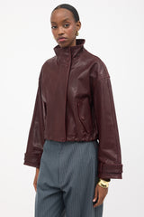 Veronica Beard Leather Bateman Cropped Jacket