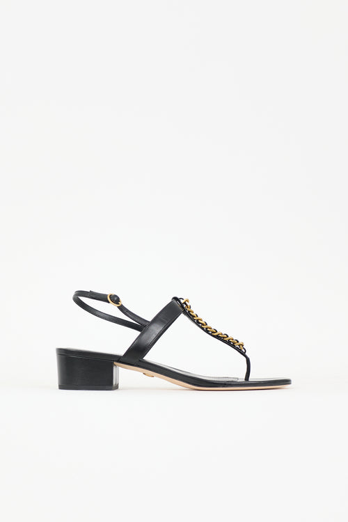 Veronica Beard Leather Chain Link Andie Sandal