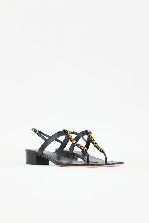 Veronica Beard Leather Chain Link Andie Sandal