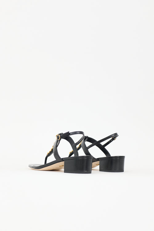 Veronica Beard Leather Chain Link Andie Sandal