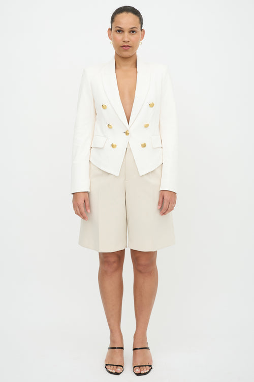 Veronica Beard Leather Dickey Blazer
