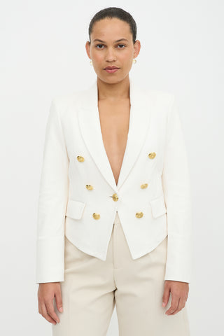 Veronica Beard Leather Dickey Blazer