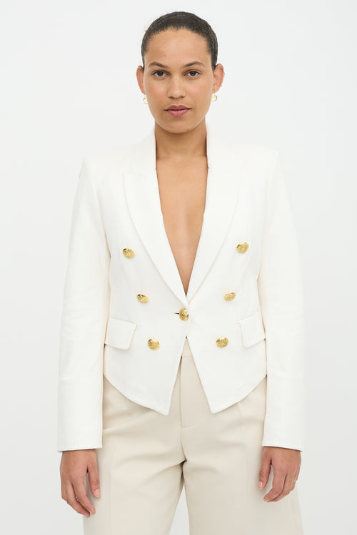 Veronica Beard Leather Dickey Blazer