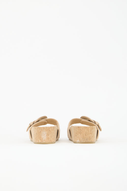 Veronica Beard Raffia & Cork Dixie Platform Slide