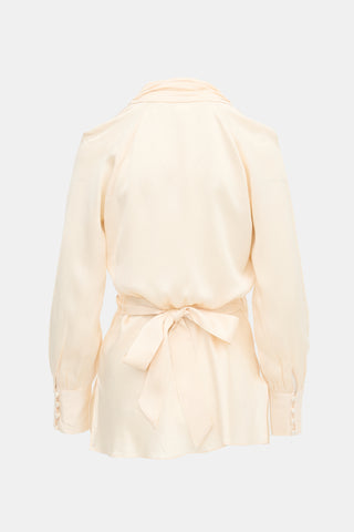 Veronica Beard Silk Viv Wrap Blouse