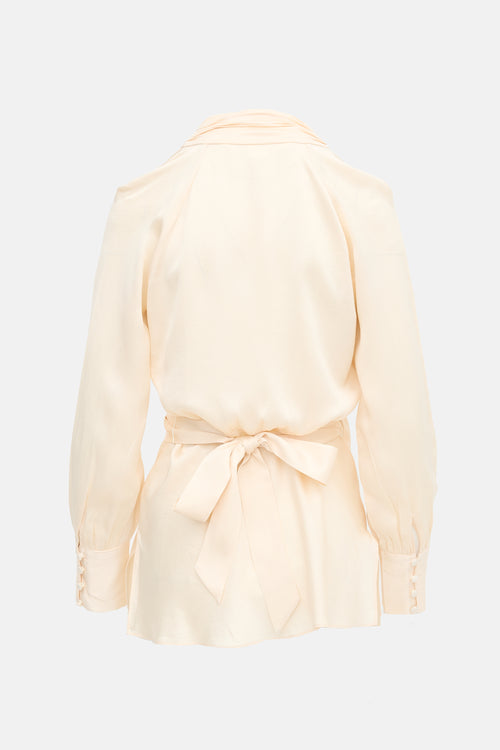Veronica Beard Silk Viv Wrap Blouse