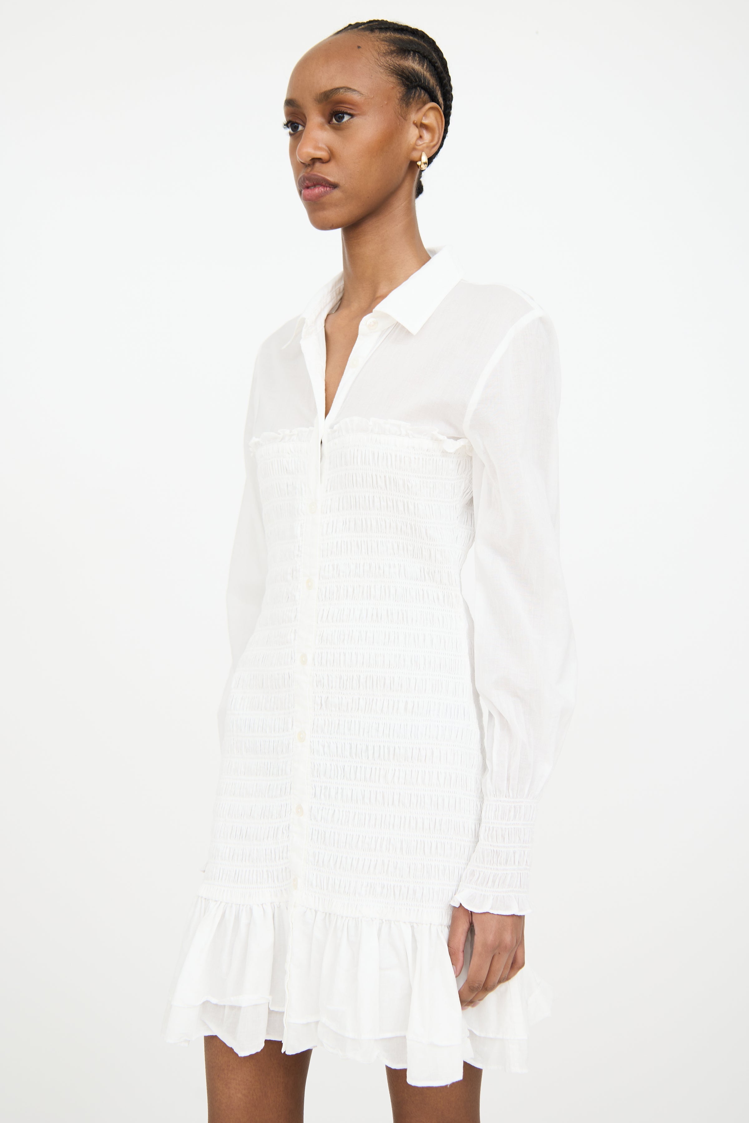veronica beard ruched shirt dress Veronica Beard Women's Bell Ruched Shirtdress - Black
