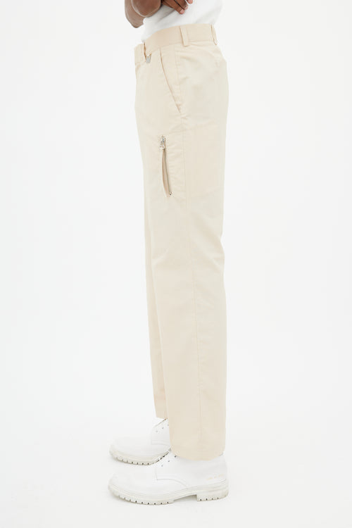 Versace Beige Technical Zip Trouser