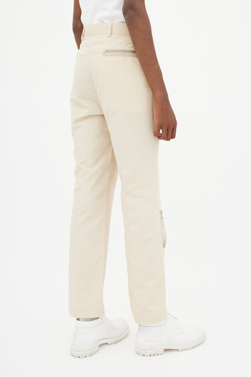 Versace Beige Technical Zip Trouser