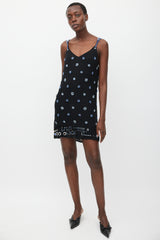 Versace Black & Blue Embellished Layer Dress