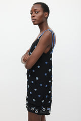 Versace Black & Blue Embellished Layer Dress