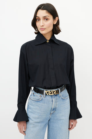 Versace Black Flared Shirt