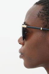 Versace Black & Gold 4364-Q Cateye Sunglasses
