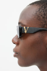 Versace Black & Gold 4382 Rectangular Sunglasses